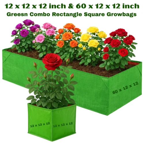 MLPE grow bag combo with 12x12x12 and 60x12x12 inch sizes for terrace gardening.