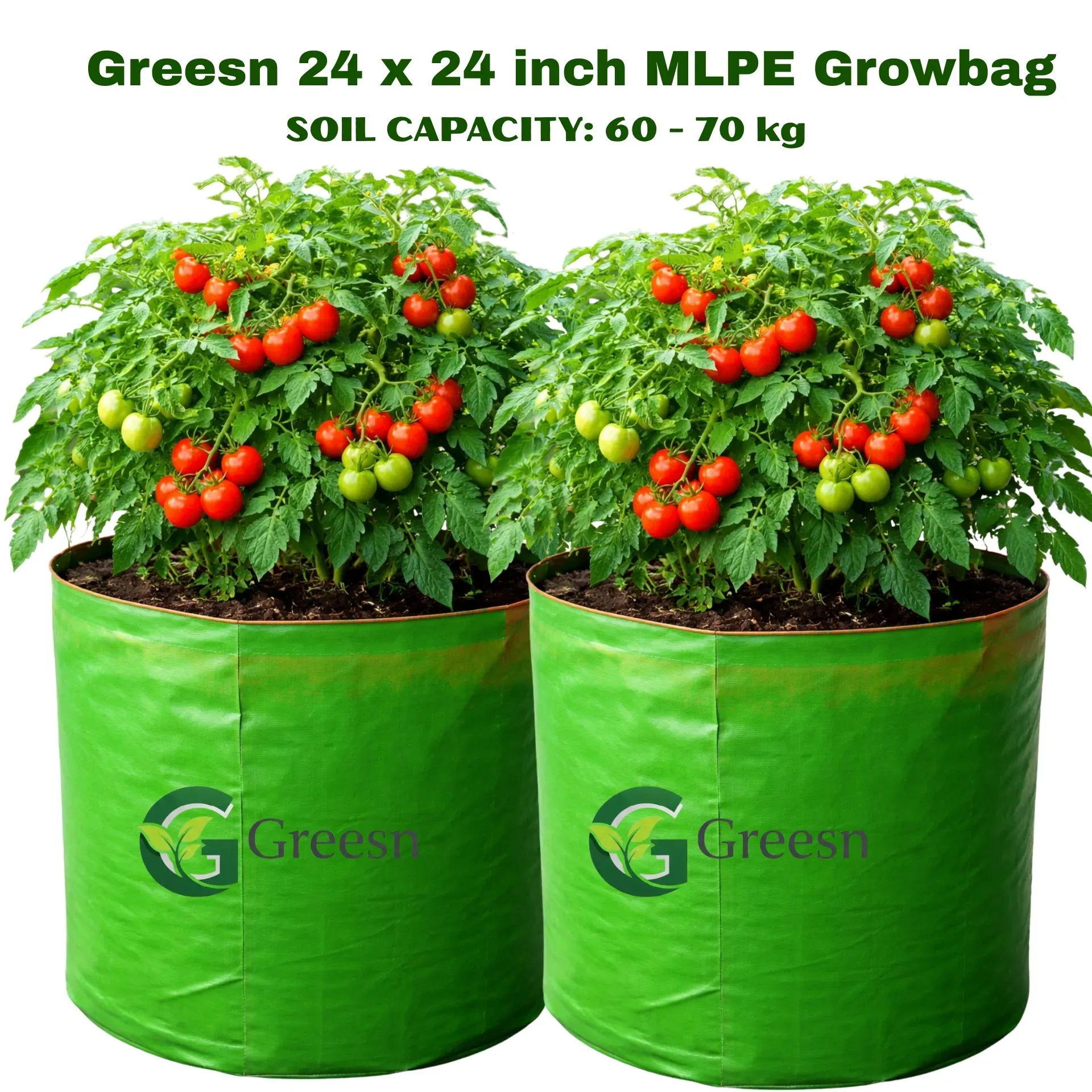 Grow Bags 24×24 Woven Fabric ,UV-Protected, 280MLPE
