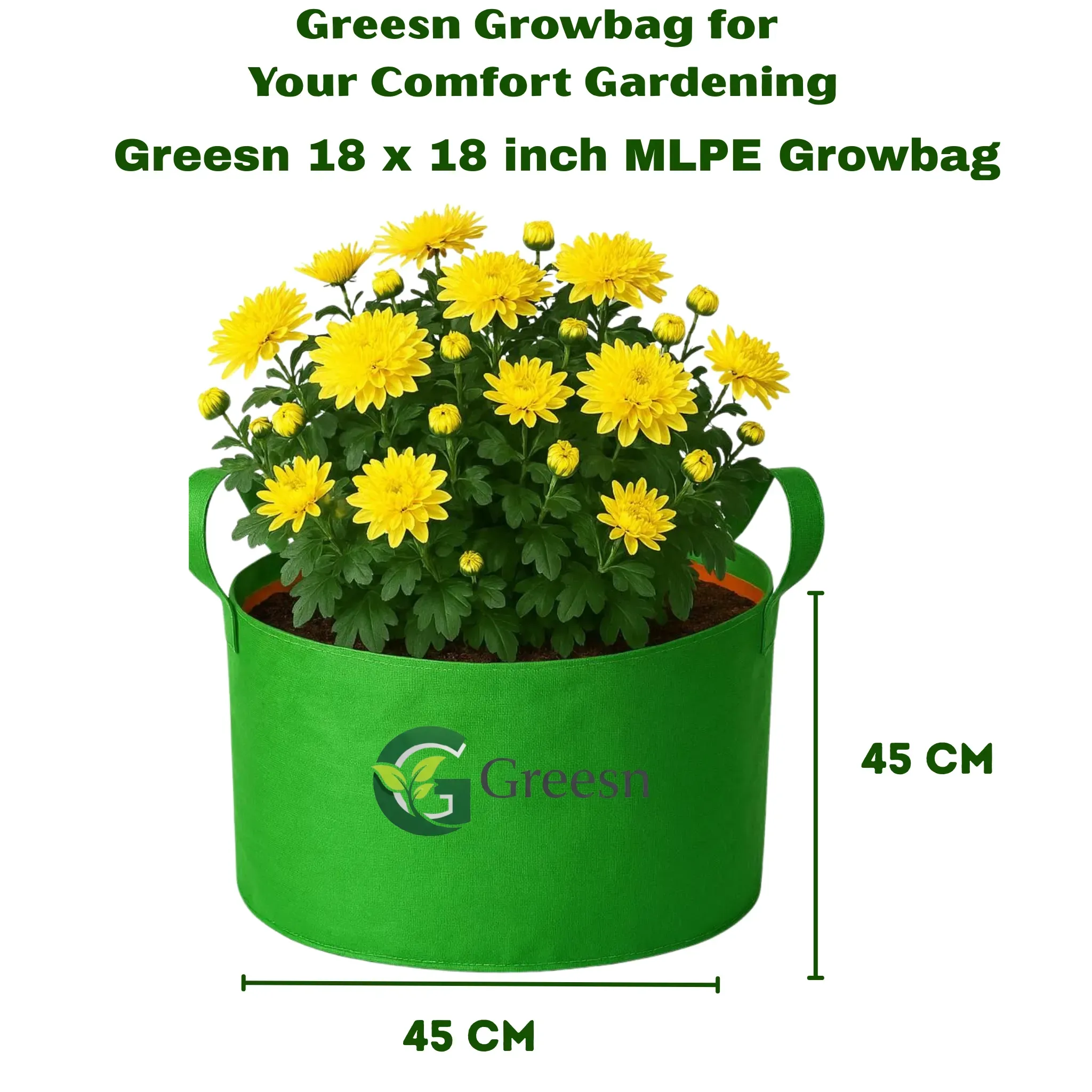 Handle 18x18 MLPE GREESN GROWBAG