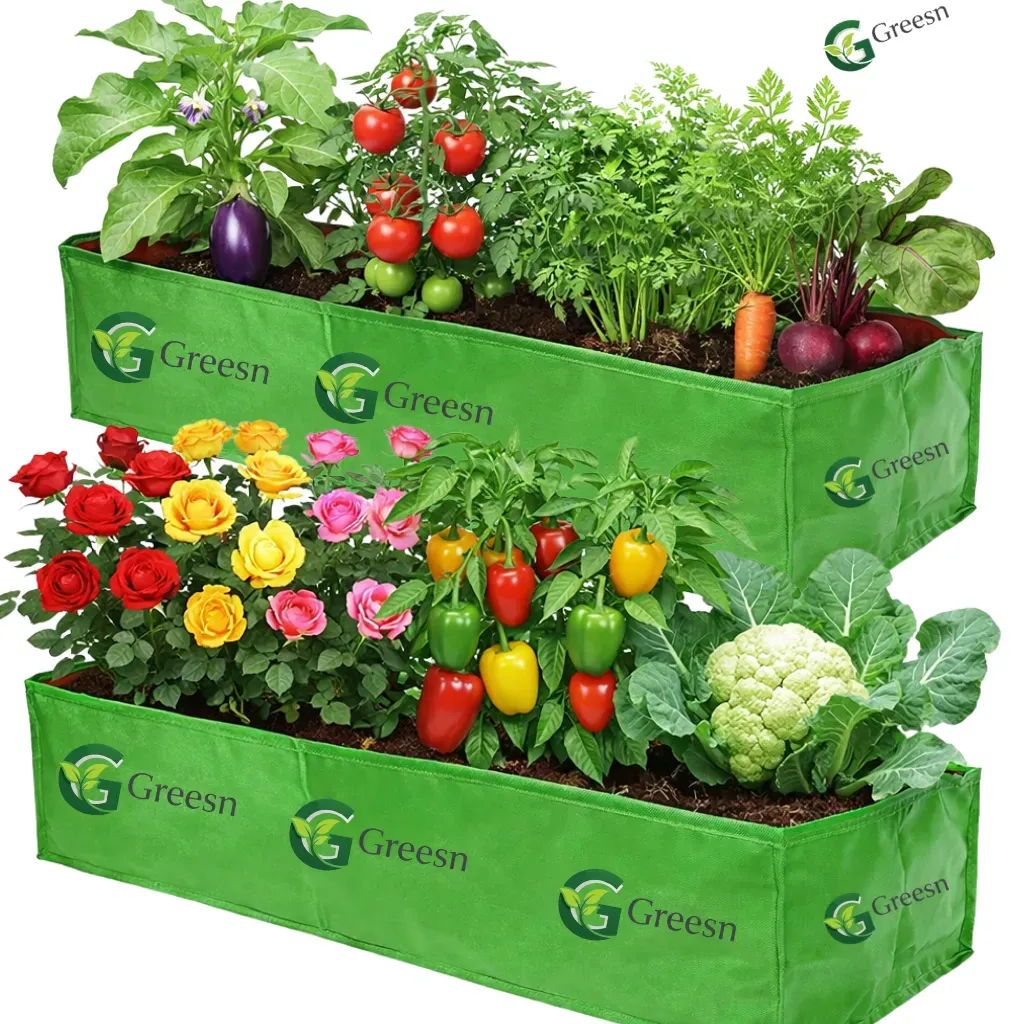 Top quality MLPE 24x12x12 inch rectangle grow bag for terrace and home gardening.