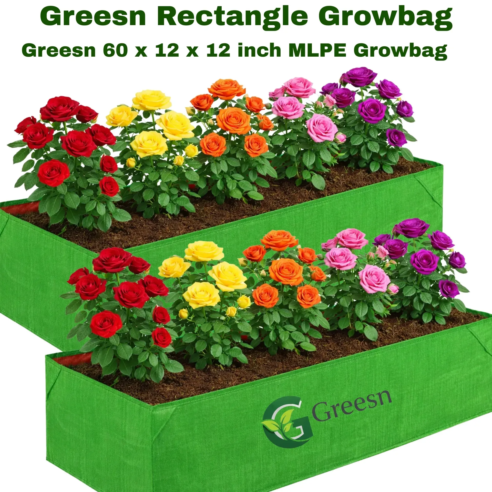 60x12x12 Rectangle Growbag, MLPE Quality Elite Growbag
