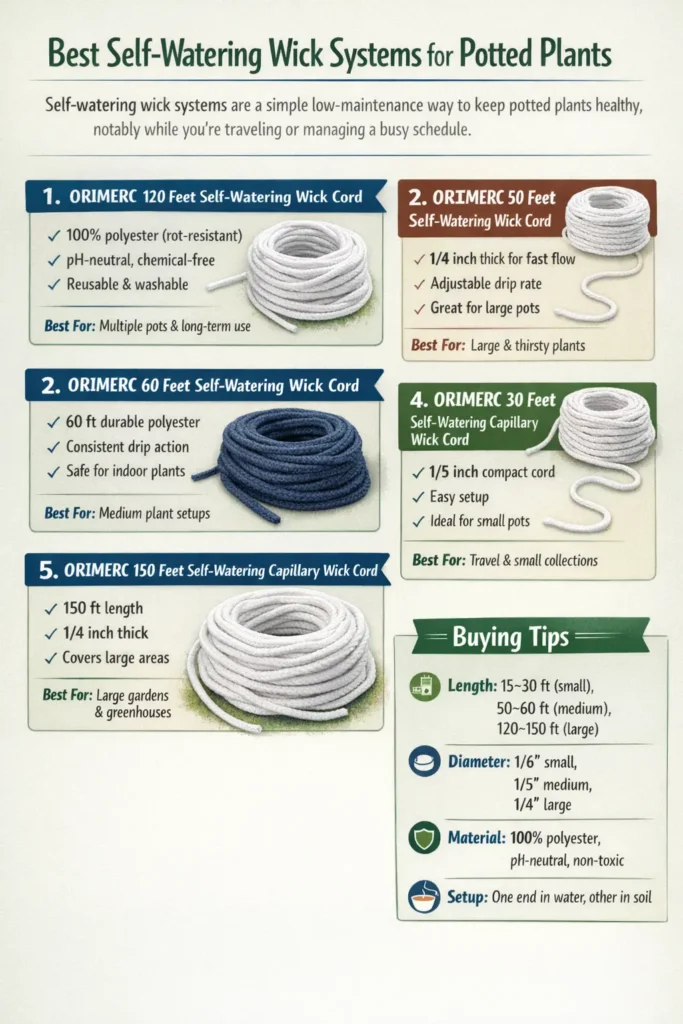 Best Self-Watering Wick Systems for Potted Plants